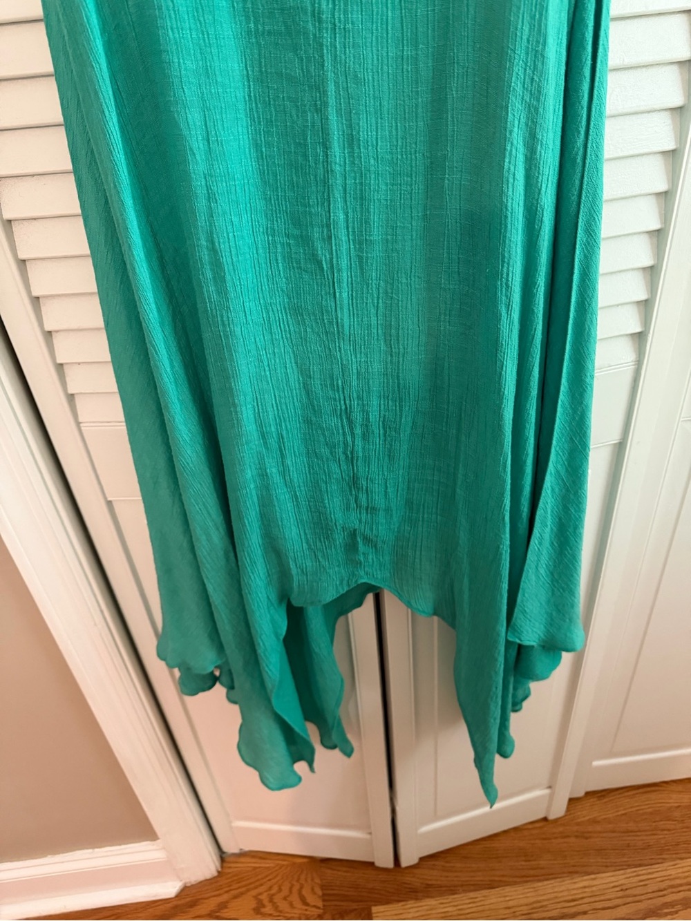 Luxology Teal Green Slip Dress with Handkerchief Hem - Picture 8 of 9
